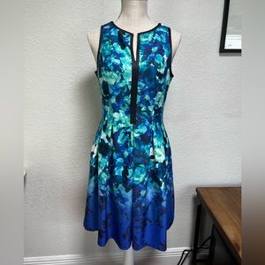 Vince Camuto Blue Floral Dress; Size 8